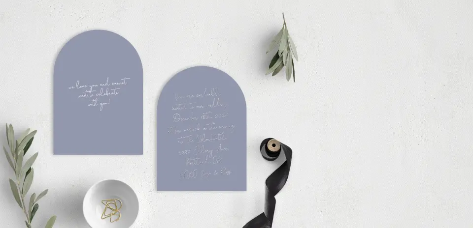 Stacked Wedding Invitations front and back