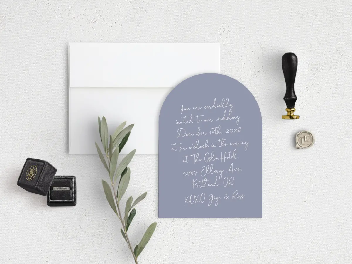 Stacked Wedding Invitations front view