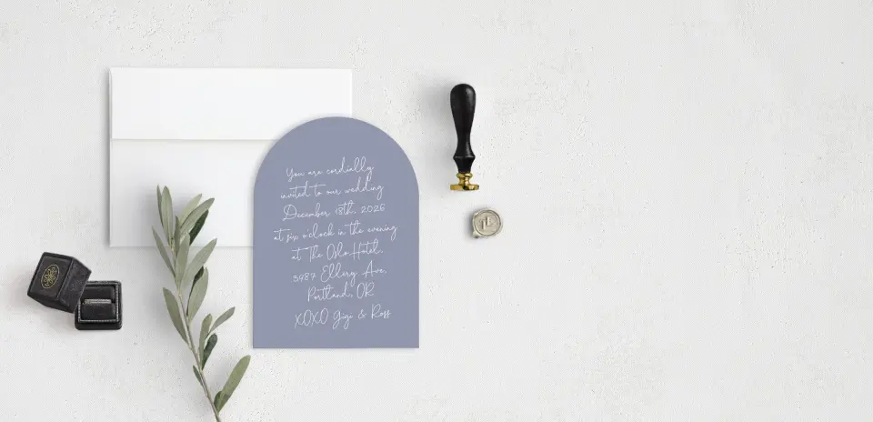 Stacked Wedding Invitations front view