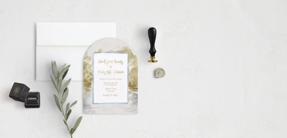 Stacked Wedding Invitations front view