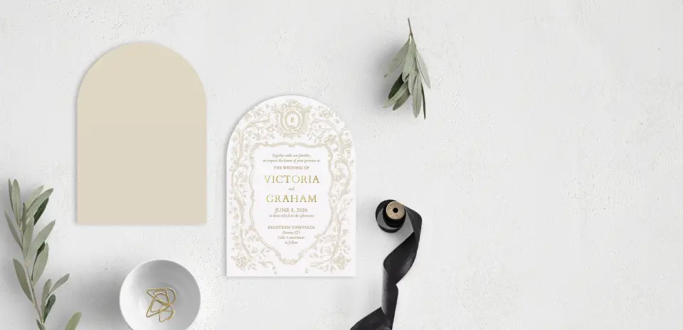 Stacked Wedding Invitations front and back