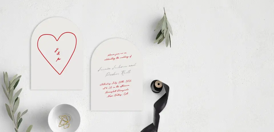 Stacked Wedding Invitations front and back