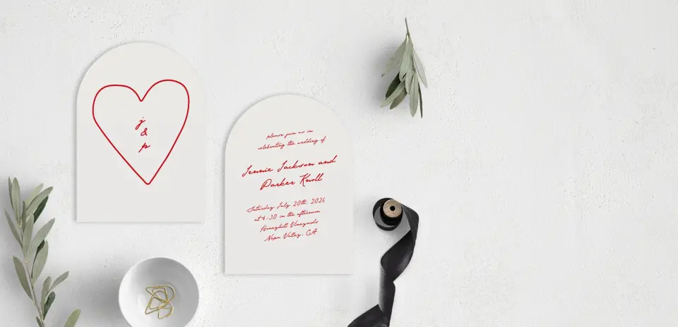 Stacked Wedding Invitations front and back