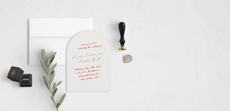 Stacked Wedding Invitations front view