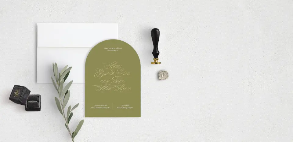 Stacked Wedding Invitations front view