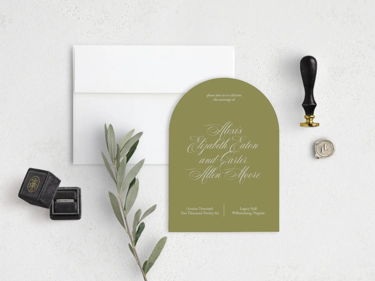 Stacked Wedding Invitations front view