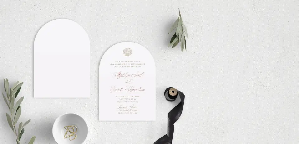 Stacked Wedding Invitations front and back