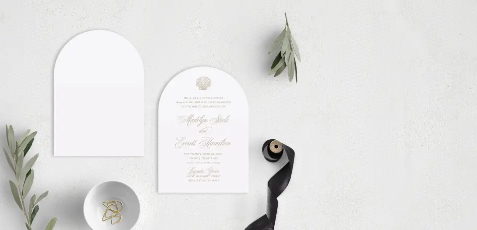 Stacked Wedding Invitations front and back