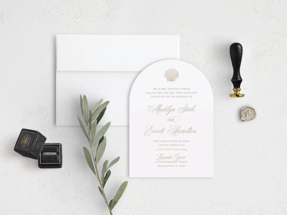 Stacked Wedding Invitations front view