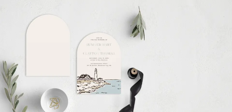 Stacked Wedding Invitations front and back