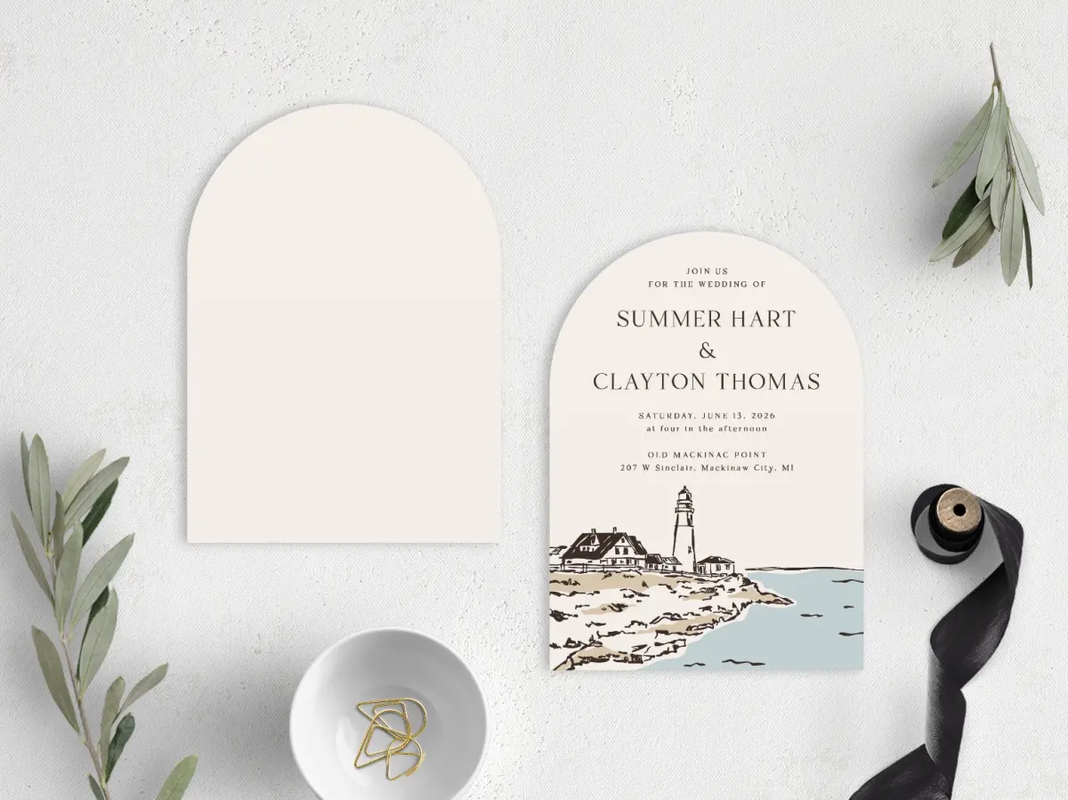 Stacked Wedding Invitations front and back