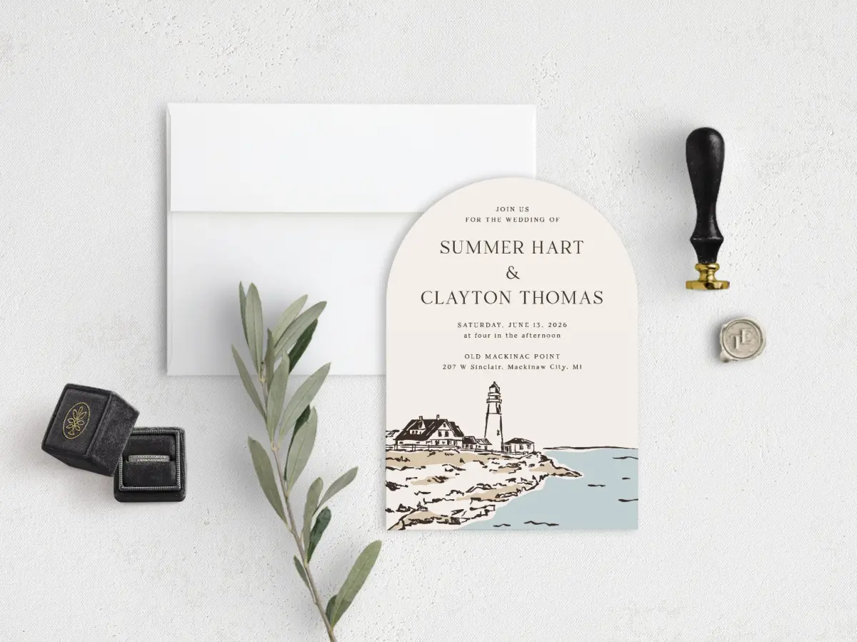 Stacked Wedding Invitations front view