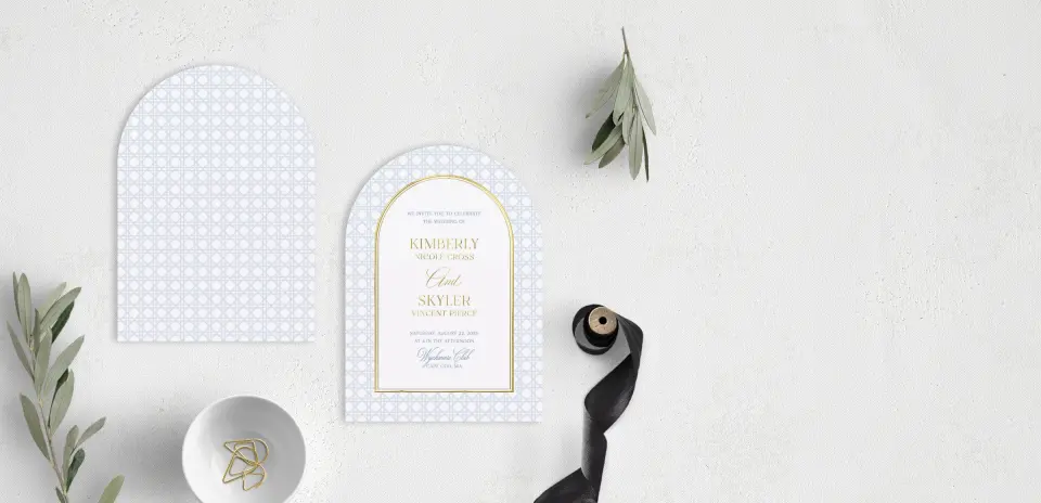 Stacked Wedding Invitations front and back