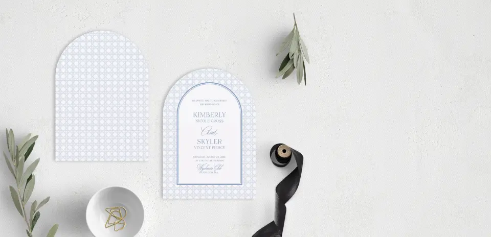 Stacked Wedding Invitations front and back