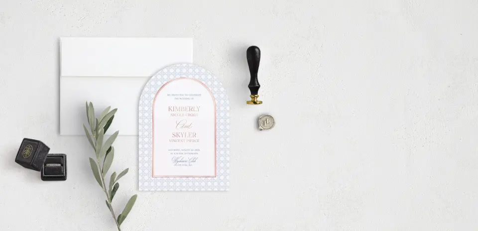 Stacked Wedding Invitations front view