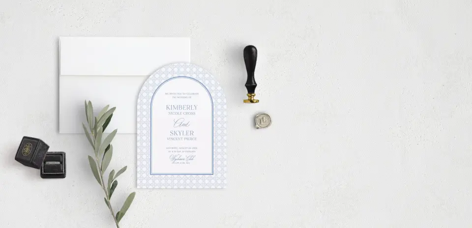 Stacked Wedding Invitations front view