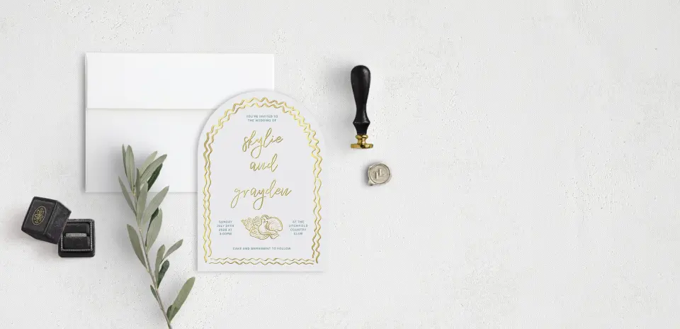 Stacked Wedding Invitations front view