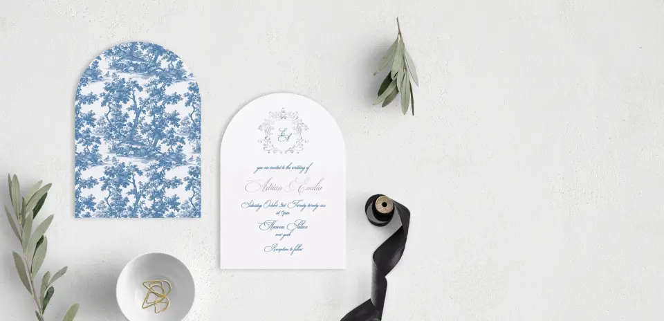 Stacked Wedding Invitations front and back