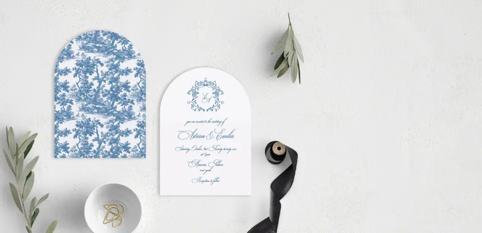 Stacked Wedding Invitations front and back