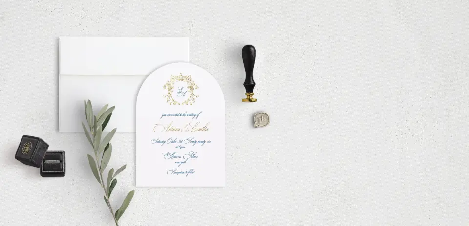 Stacked Wedding Invitations front view