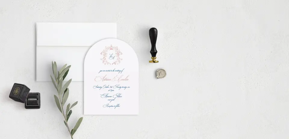 Stacked Wedding Invitations front view