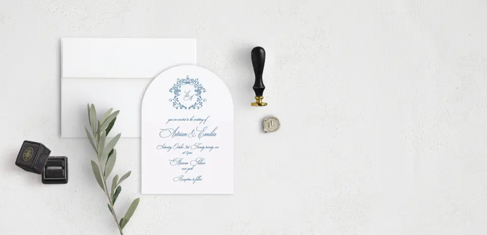 Stacked Wedding Invitations front view