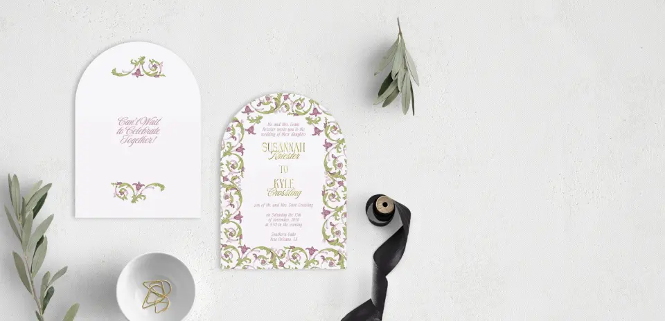 Stacked Wedding Invitations front and back
