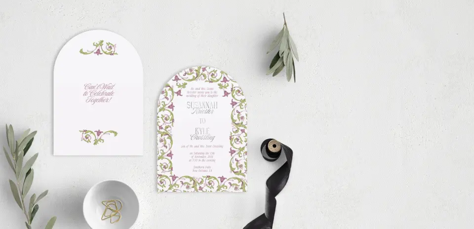 Stacked Wedding Invitations front and back