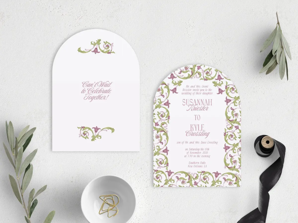 Stacked Wedding Invitations front and back