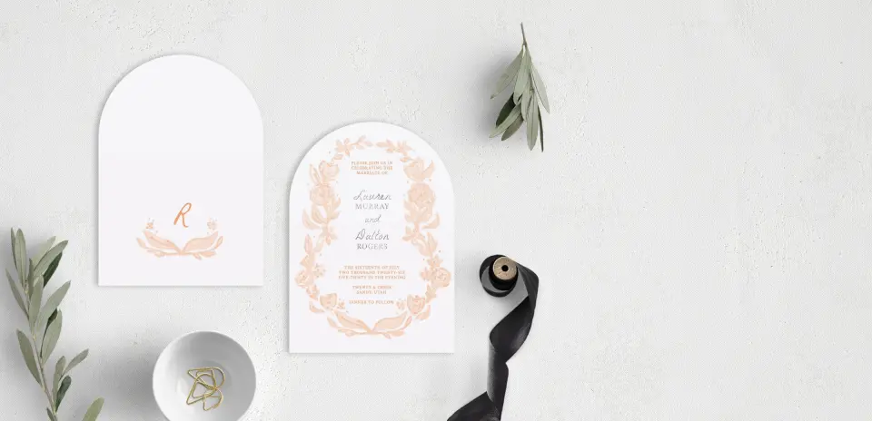 Stacked Wedding Invitations front and back
