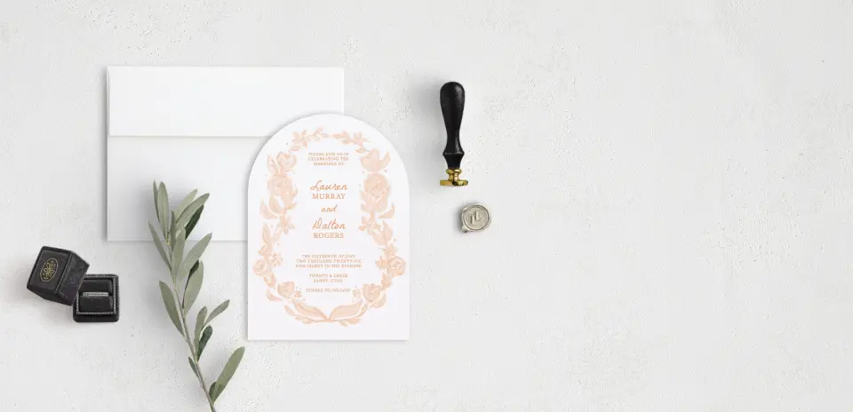 Stacked Wedding Invitations front view