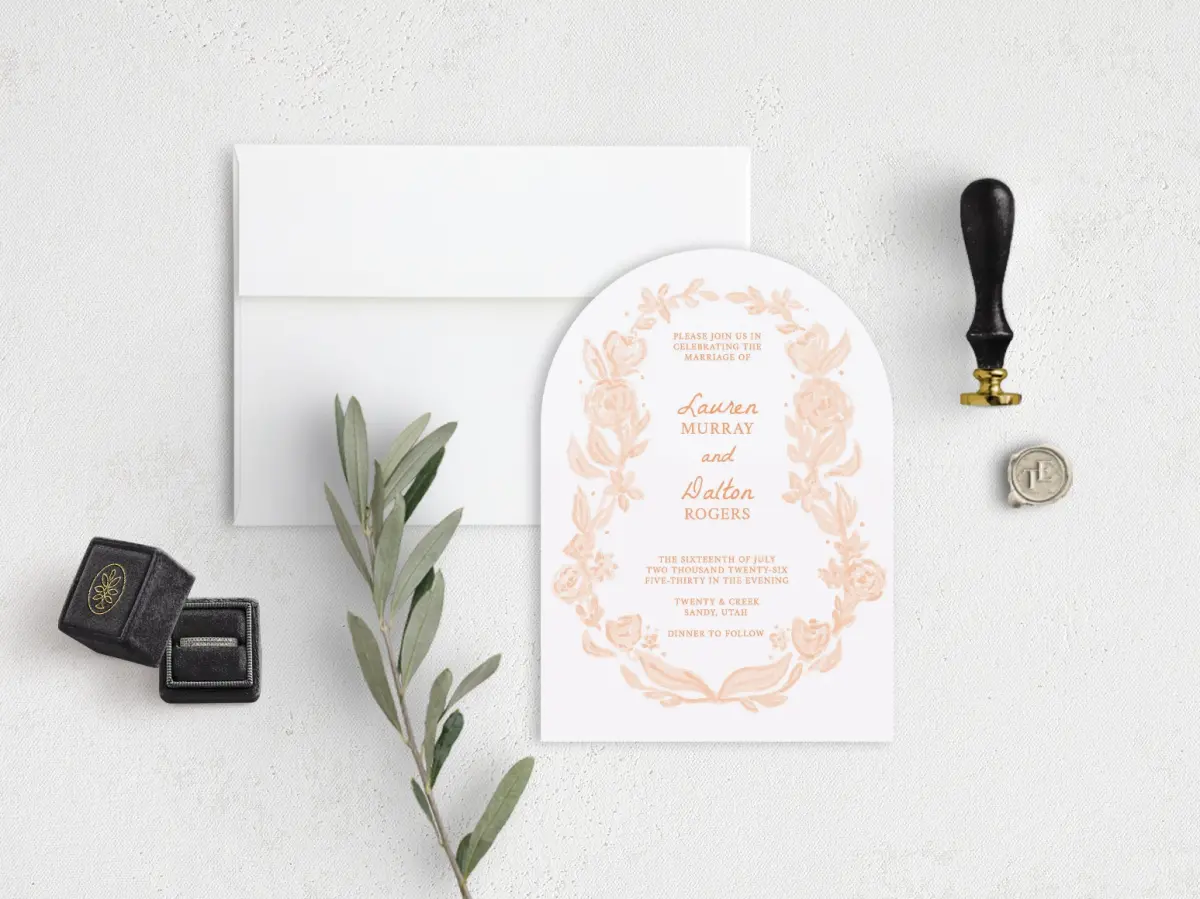 Stacked Wedding Invitations front view
