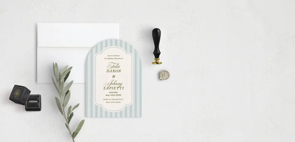 Stacked Wedding Invitations front view