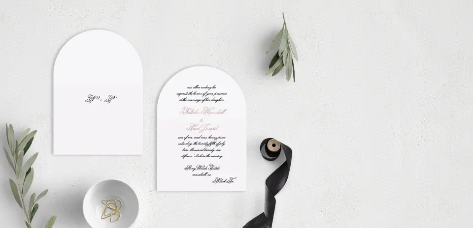 Stacked Wedding Invitations front and back