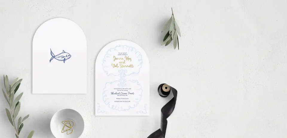 Stacked Wedding Invitations front and back
