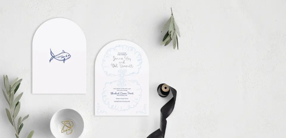 Stacked Wedding Invitations front and back
