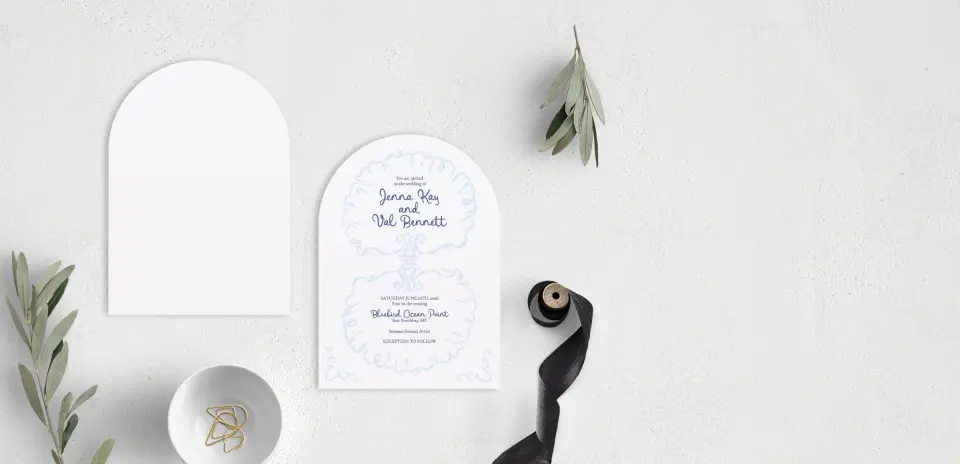 Stacked Wedding Invitations front and back