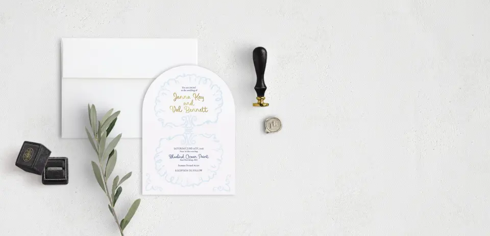 Stacked Wedding Invitations front view