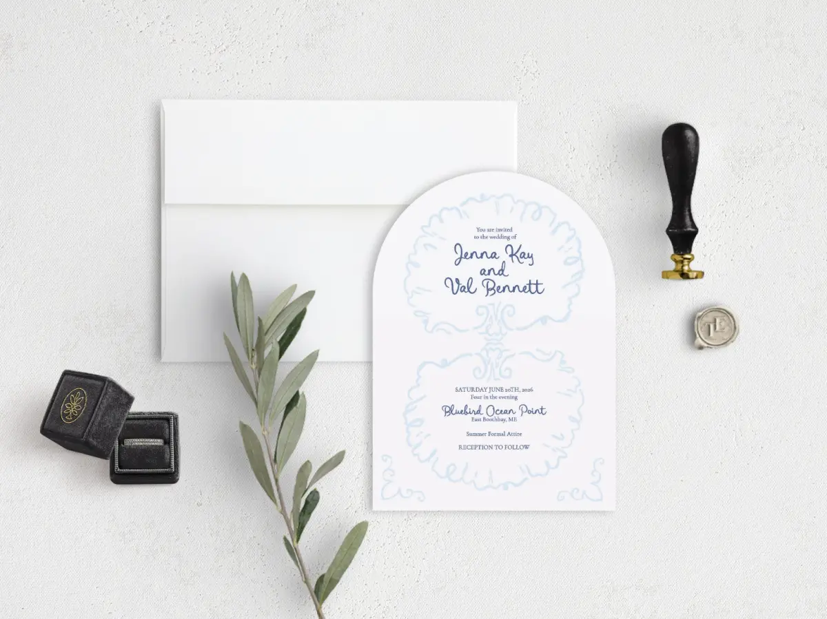 Stacked Wedding Invitations front view