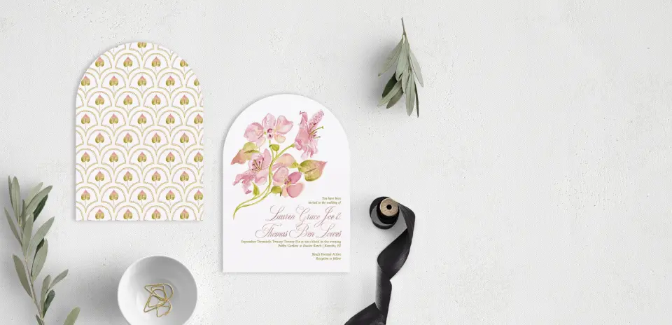 Stacked Wedding Invitations front and back