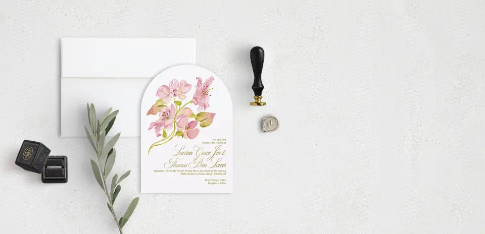 Stacked Wedding Invitations front view