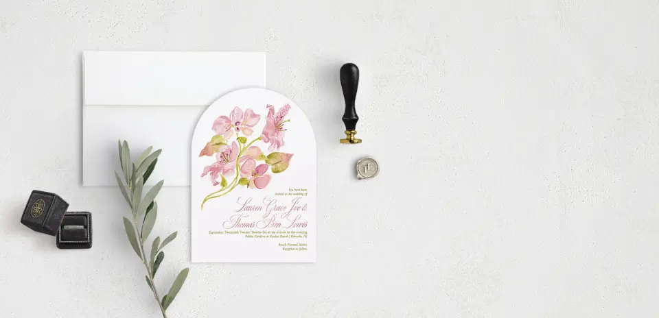 Stacked Wedding Invitations front view