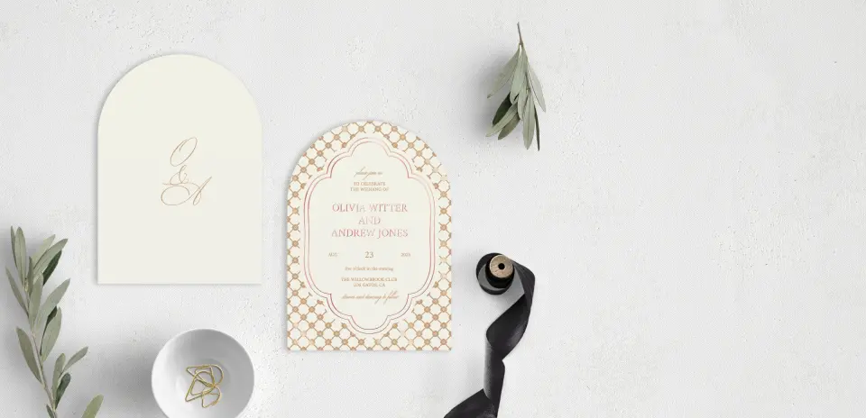 Stacked Wedding Invitations front and back