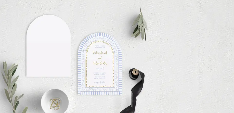 Stacked Wedding Invitations front and back