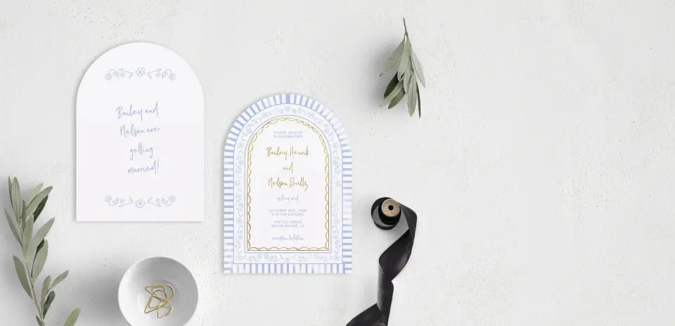 Stacked Wedding Invitations front and back