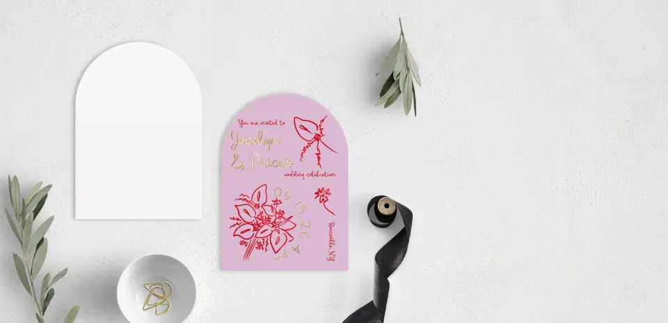 Stacked Wedding Invitations front and back