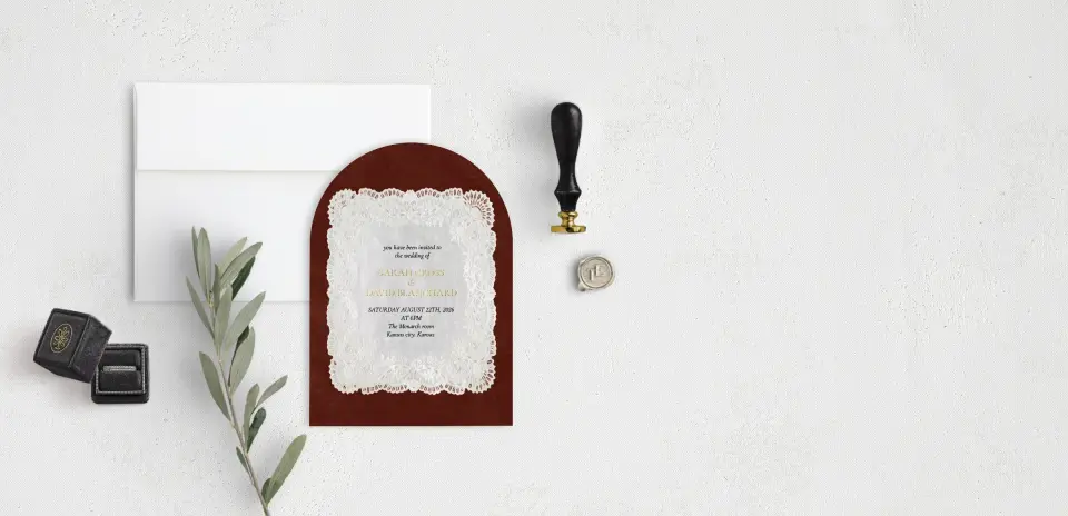 Stacked Wedding Invitations front view