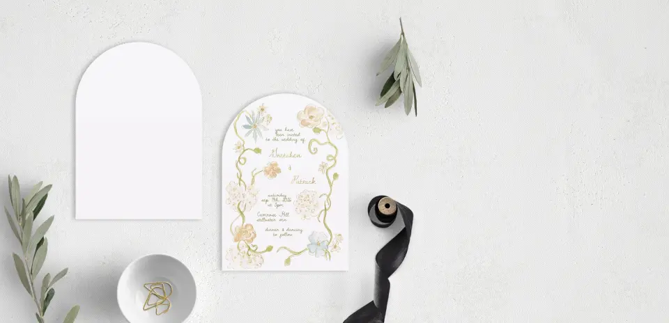 Stacked Wedding Invitations front and back