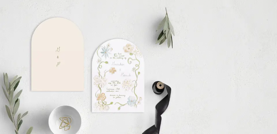 Stacked Wedding Invitations front and back