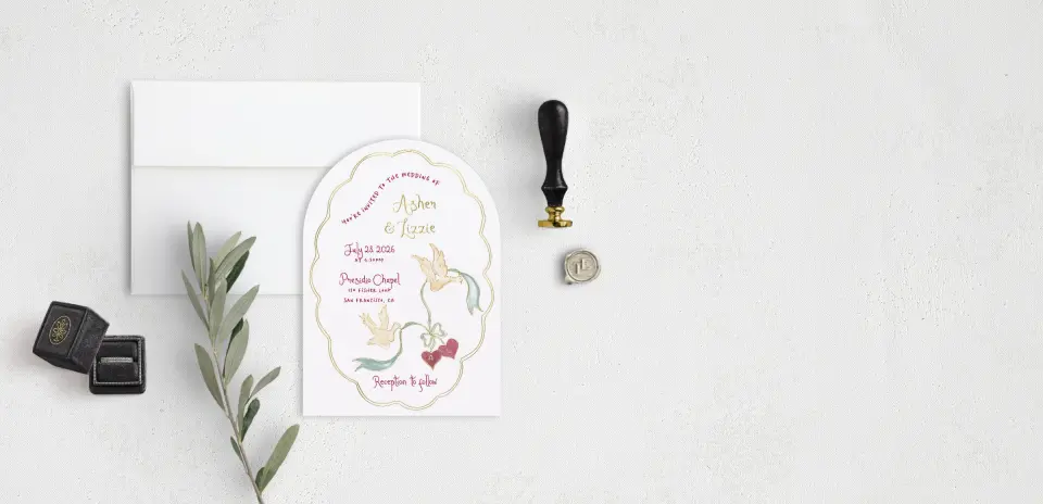 Stacked Wedding Invitations front view